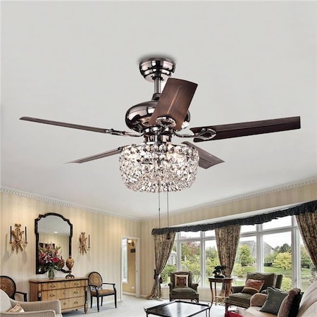Warehouse Of Tiffany Warehouse of Tiffany CFL-8110 43 in. Angel 3-Light Indoor Hand Pull Chain Ceiling Fan; Brown CFL-8110